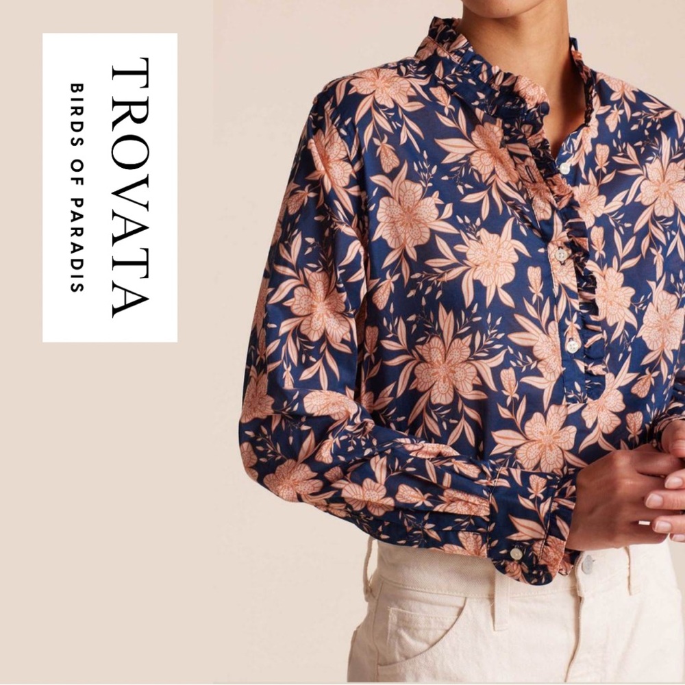 Trovata Breezy Blouse - Paloma Floral - Long Sleeve - Extra Small XS
